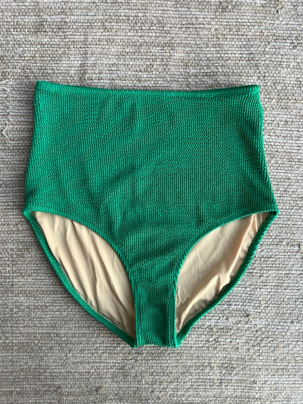 LIVY & KATE Clothing Green Textured Surfer High-Waist Bottom size M